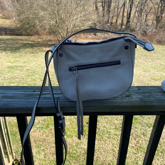 Aimee Kestenberg crossbody shoulder bag off white genuine pebble leather - Picture 2 of 16